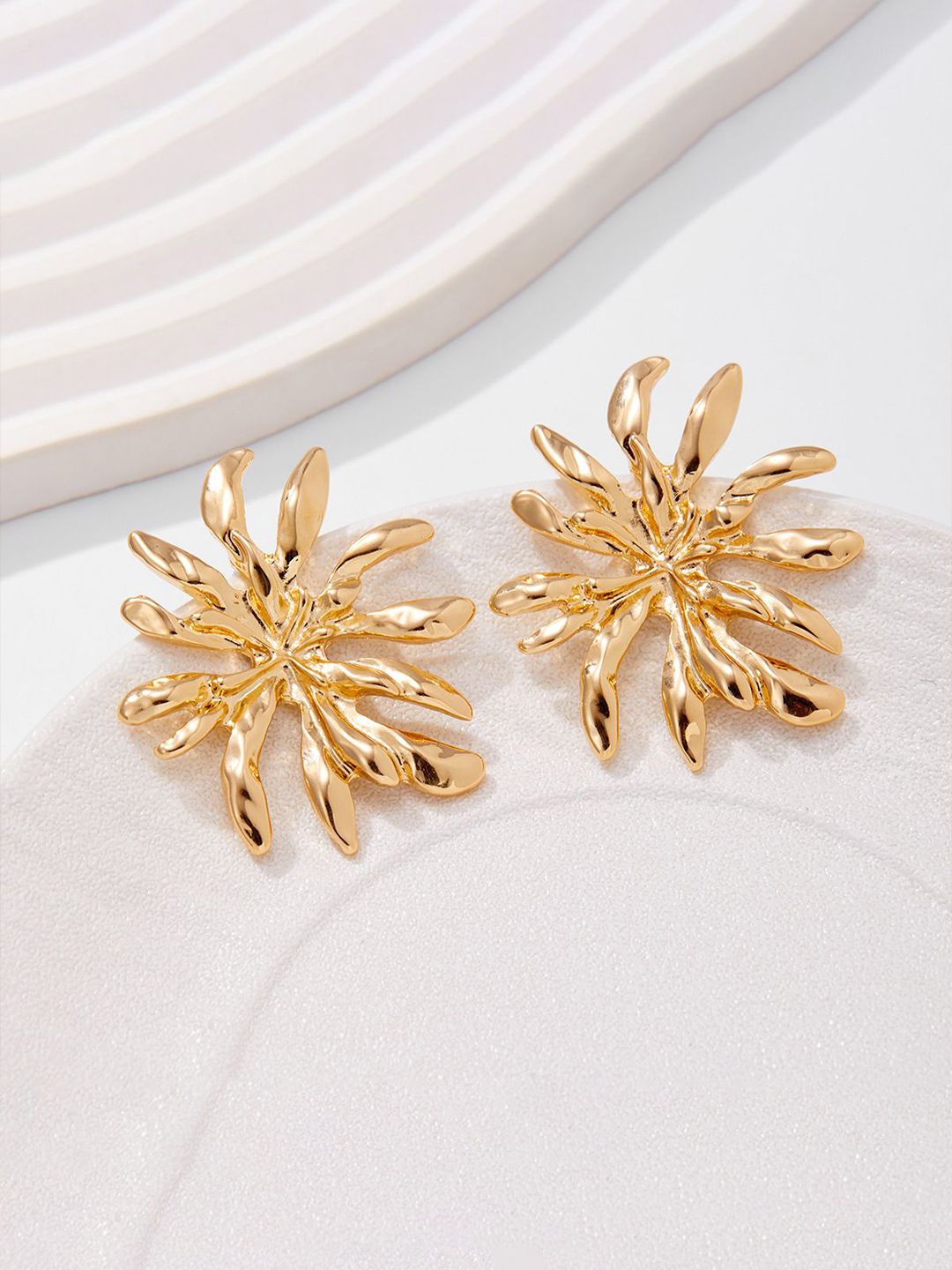 Gold-Plated Contemporary Shaped Studs