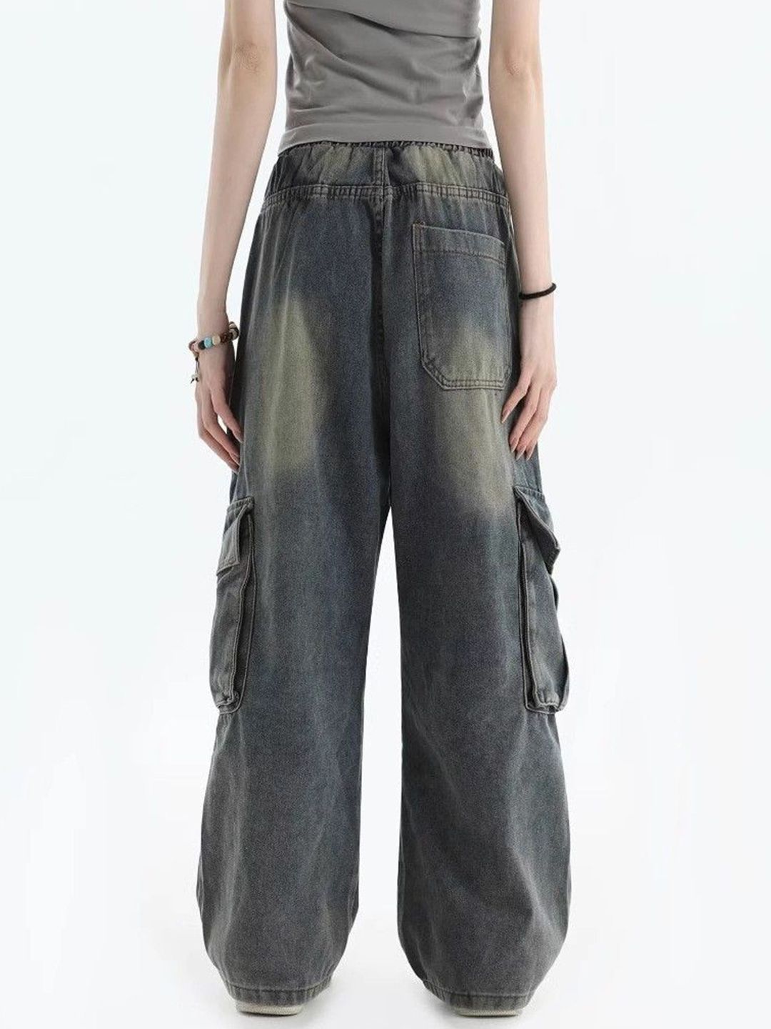 Women Baggy Fit Mid-Rise Dark Fade Jeans