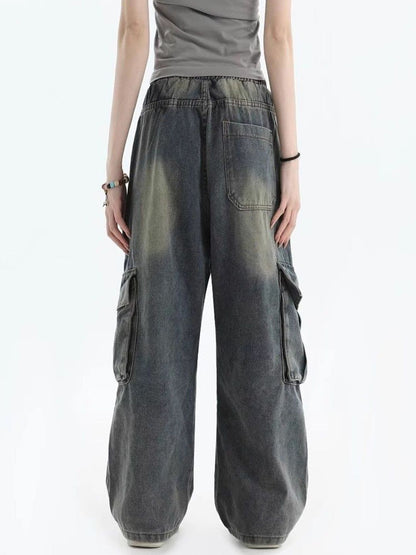 Women Baggy Fit Mid-Rise Dark Fade Jeans