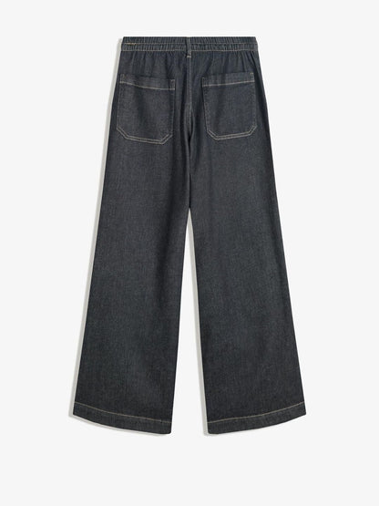 Wide-leg Fleece Jeans