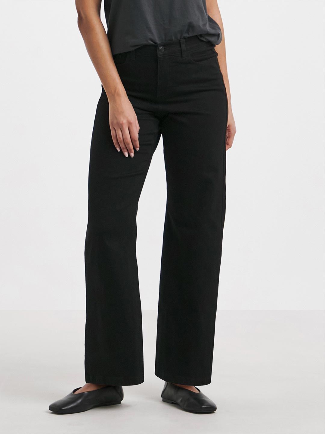 Women Wide Leg High-Rise Stretchable Denim Jeans