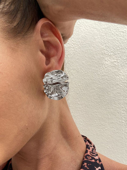 Silver-Plated Contemporary Studs