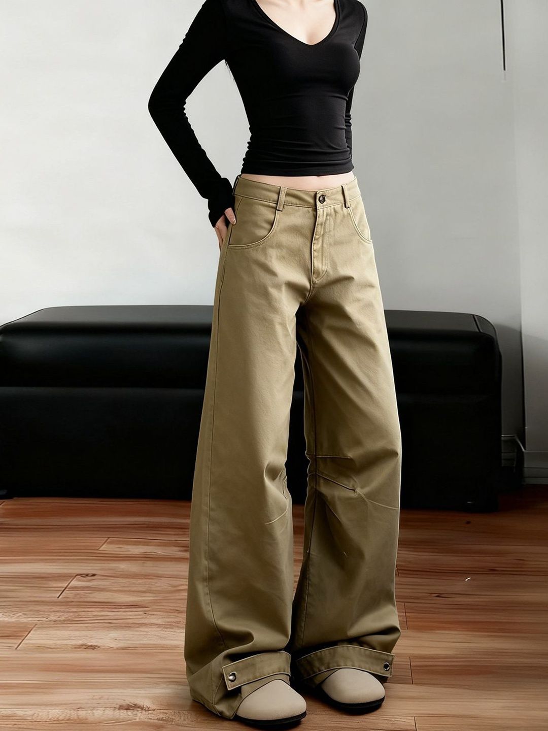 Women Wide Leg High-Rise Jeans