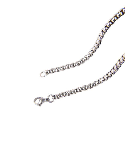 SALTY Pack of 2 Men Viking horn Silver Chain