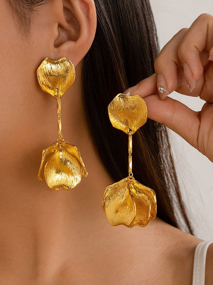 Leaf Shaped Drop Earrings
