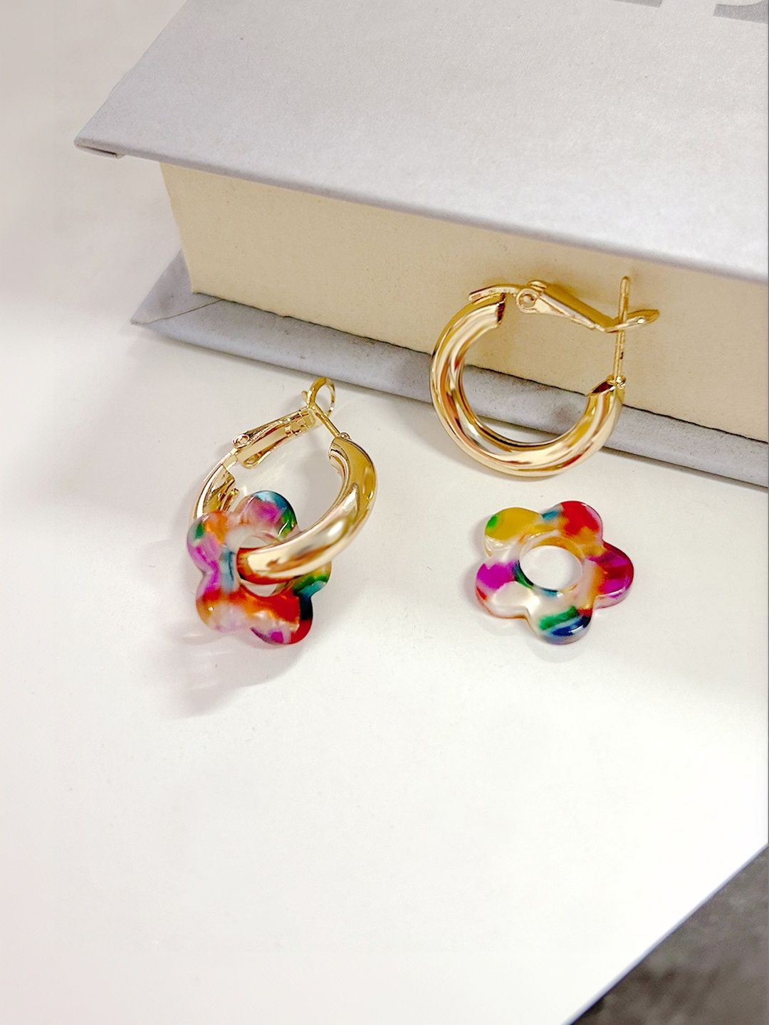 Floral Hoop Earrings