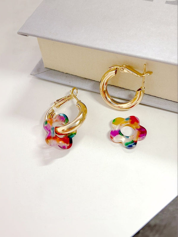 Floral Hoop Earrings