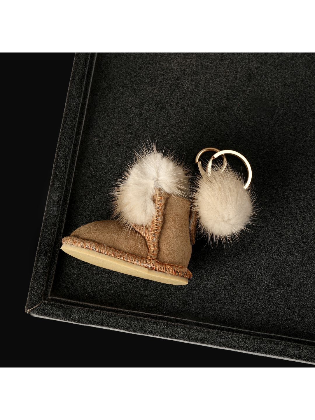 SALTY Winter Solid Leather Shoe Pom Bag Charm