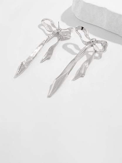 Silver-Plated Contemporary Drop Earrings