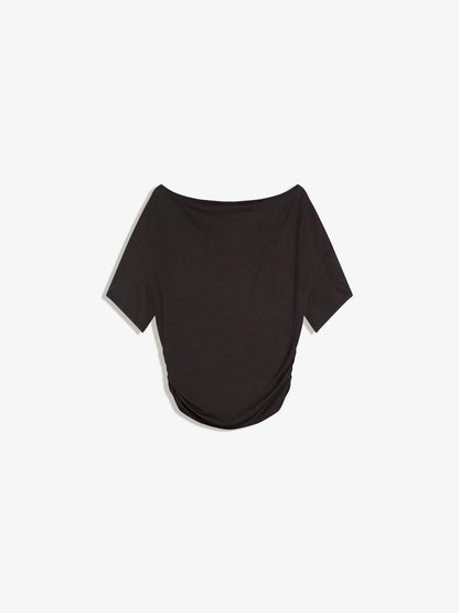 Asymmetric print short sleeve T-shirt