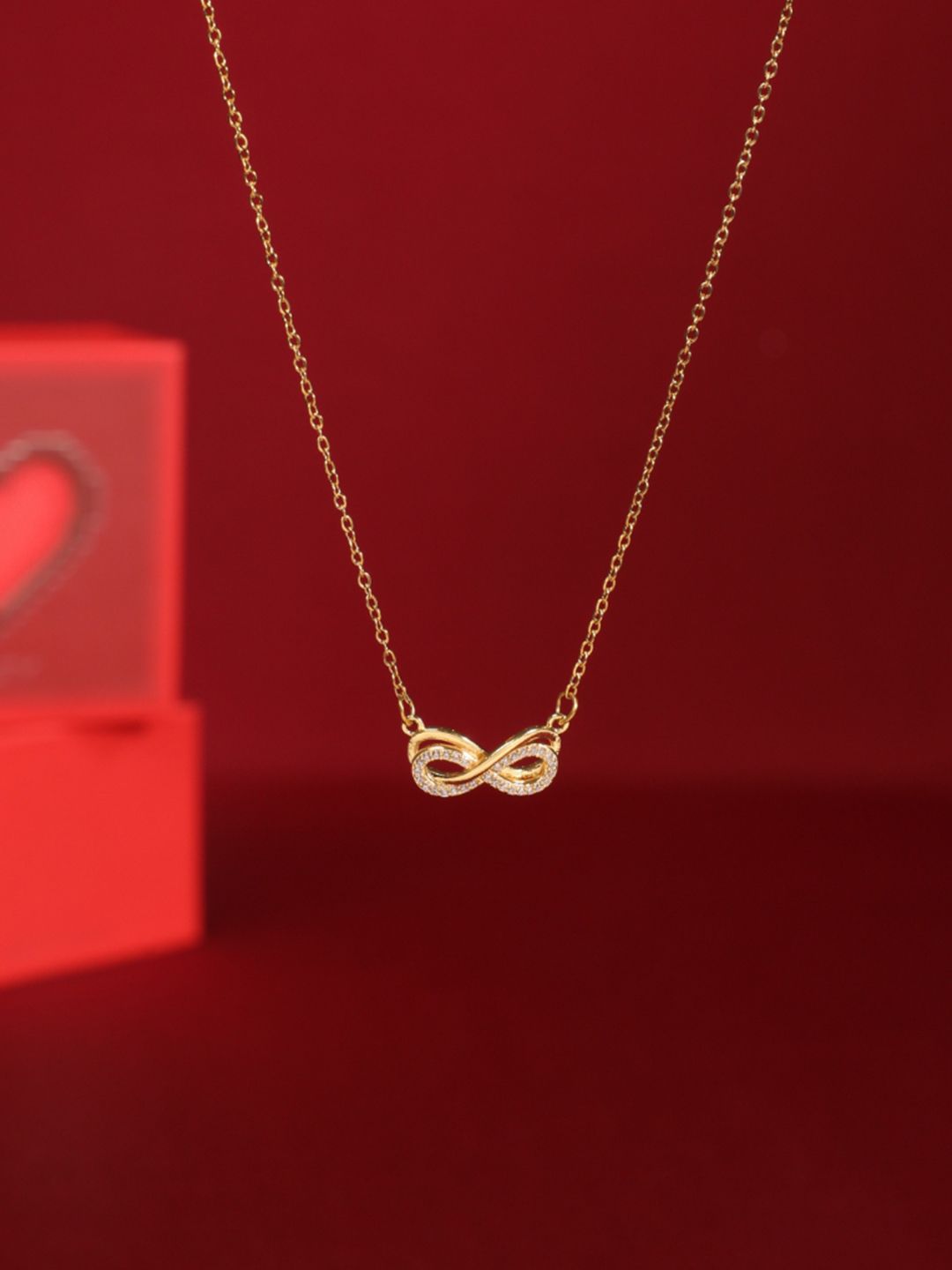 SALTY Endless Infinity Copper Artificial Stone Studded Chain