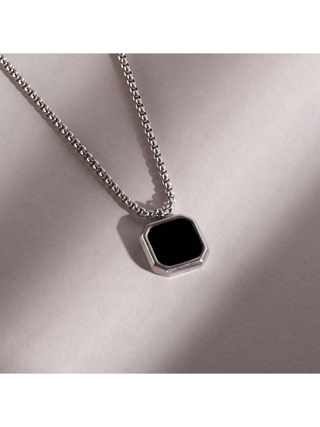 SALTY Men Stainless Steel Stone Studded Jewellery Set