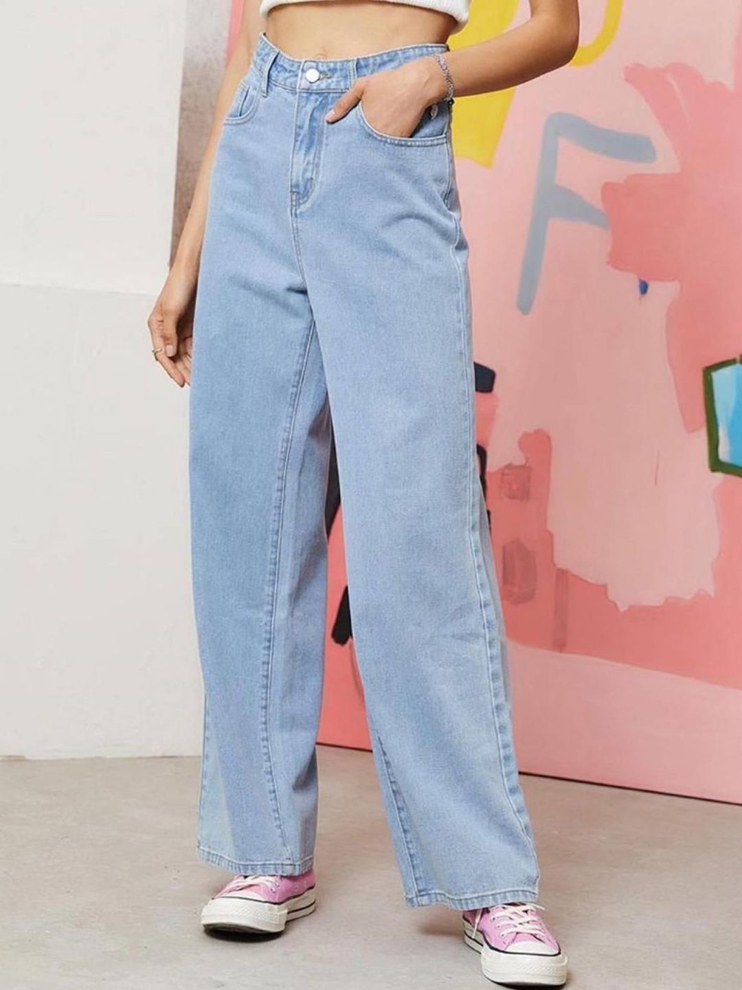 Women Straight Fit High-Rise Stretchable Jeans