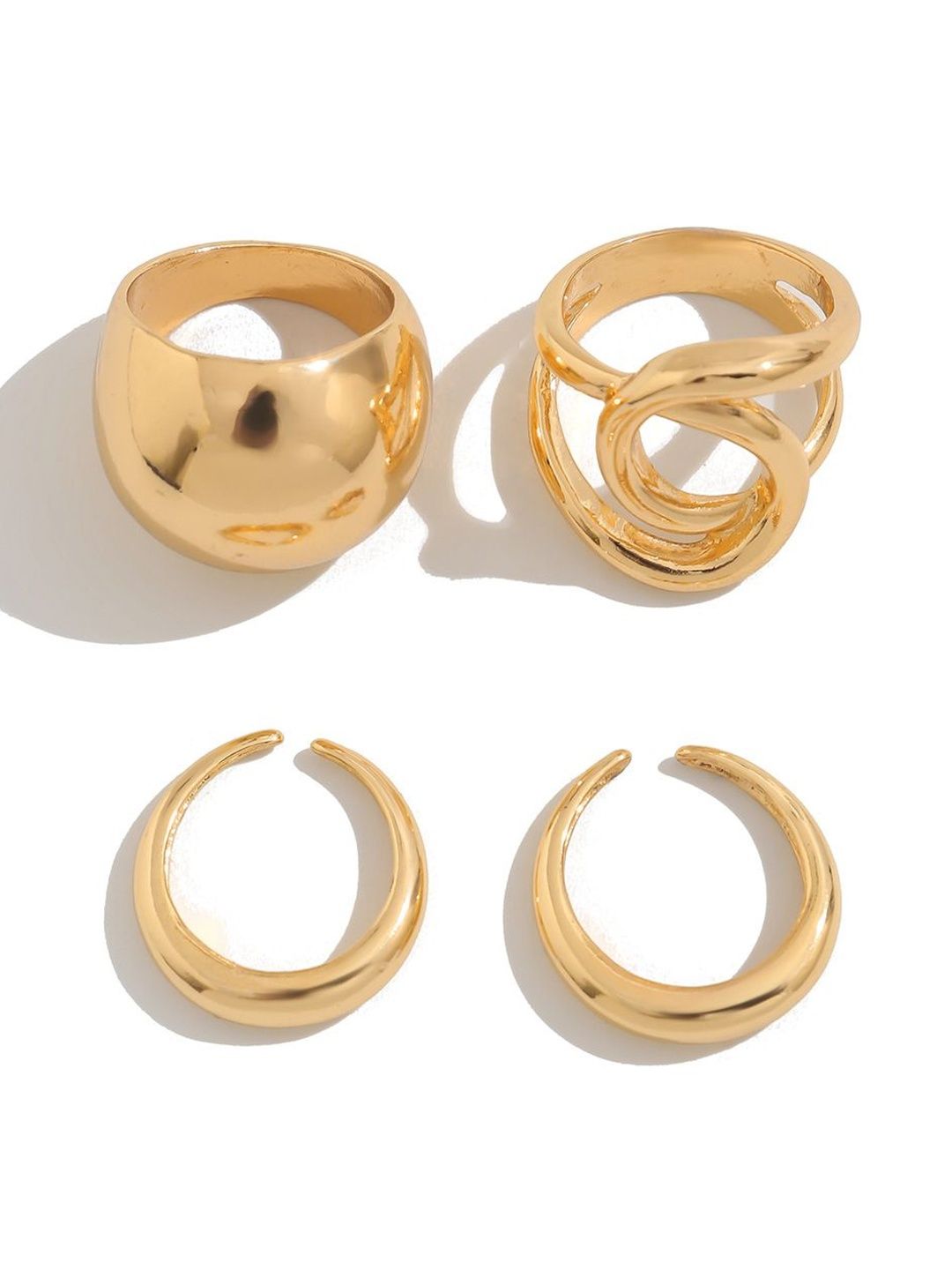 Set of 3 Gold-Plated Finger Ring