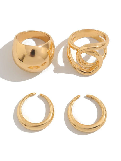 Set of 3 Gold-Plated Finger Ring