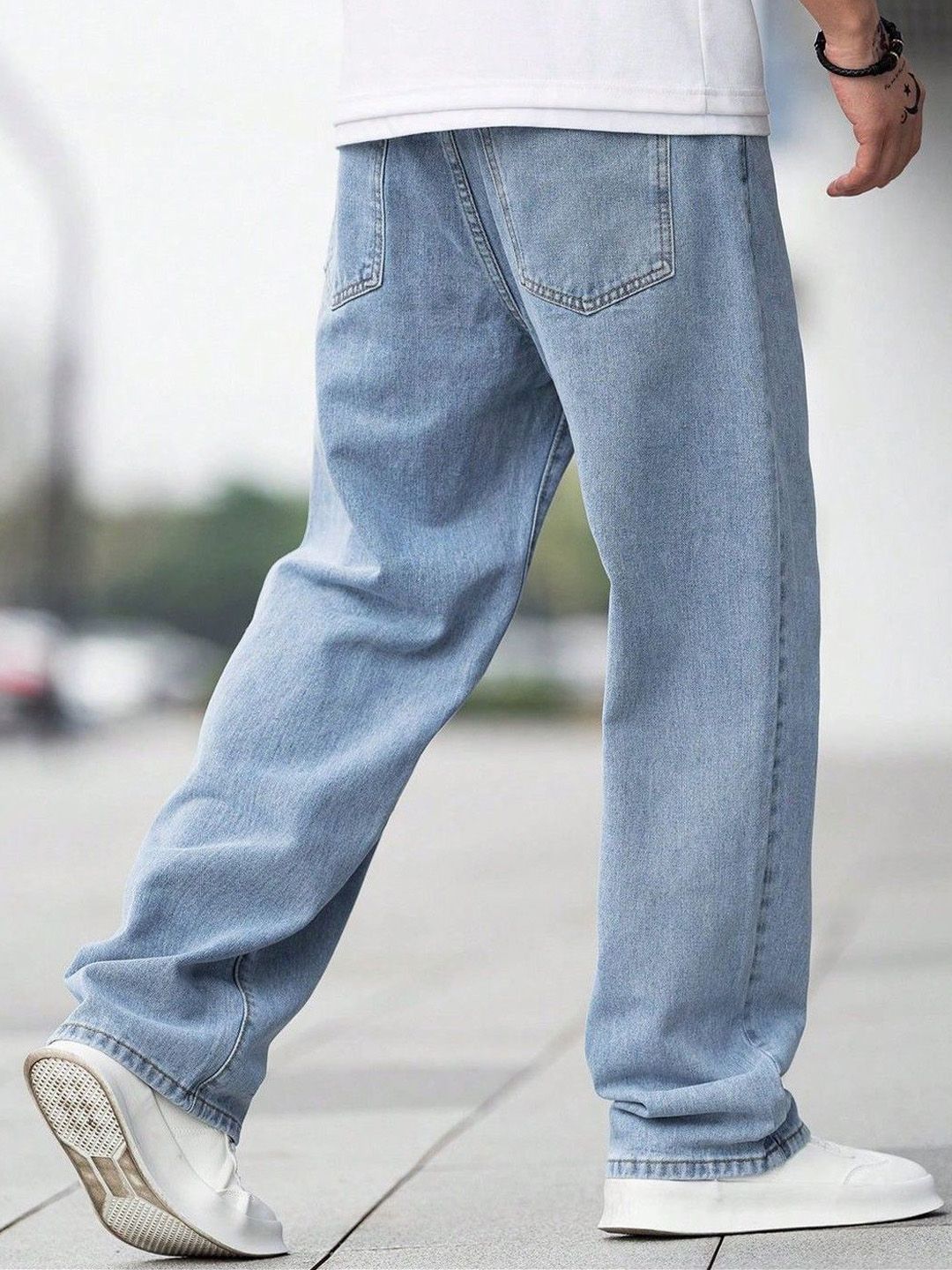 Men Baggy Mid-Rise Stretchable Jeans