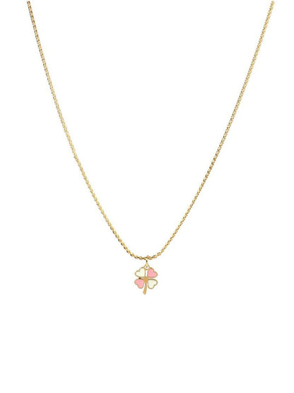 SALTY Gold-Plated Floral Stainless Steel Studded Pendants With Chains