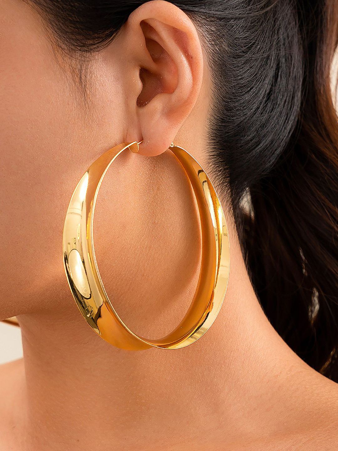 Gold Plated Circular Hoop Earrings