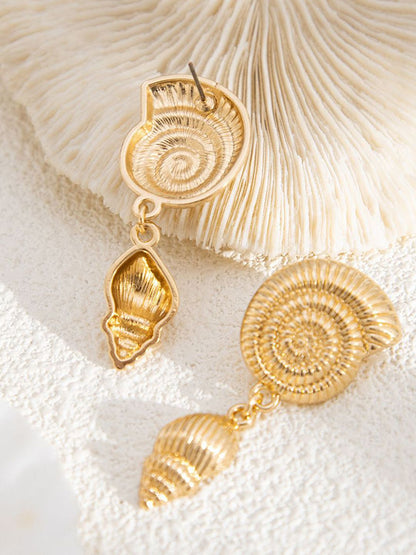Gold-Plated Contemporary Drop Earrings