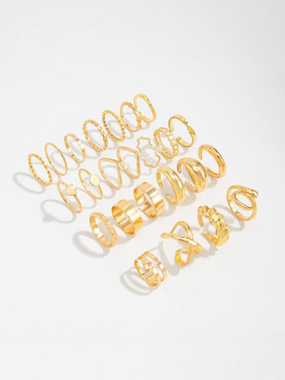 Set Of 24 Gold-Plated Finger Ring