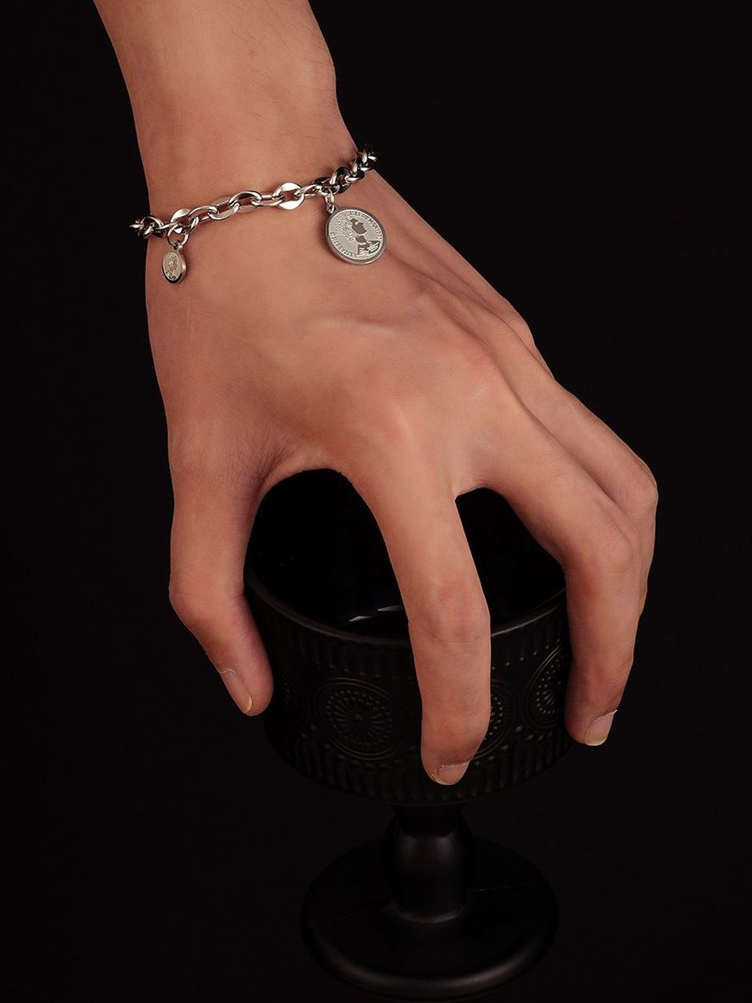 Men Silver-Plated Link Bracelet