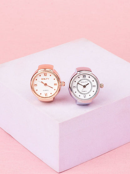 SALTY Set Of 2 Girl Boss Watch Finger Rings