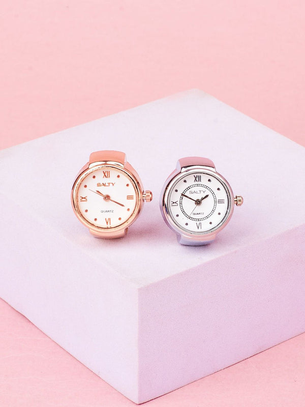 SALTY Set Of 2 Girl Boss Watch Finger Rings