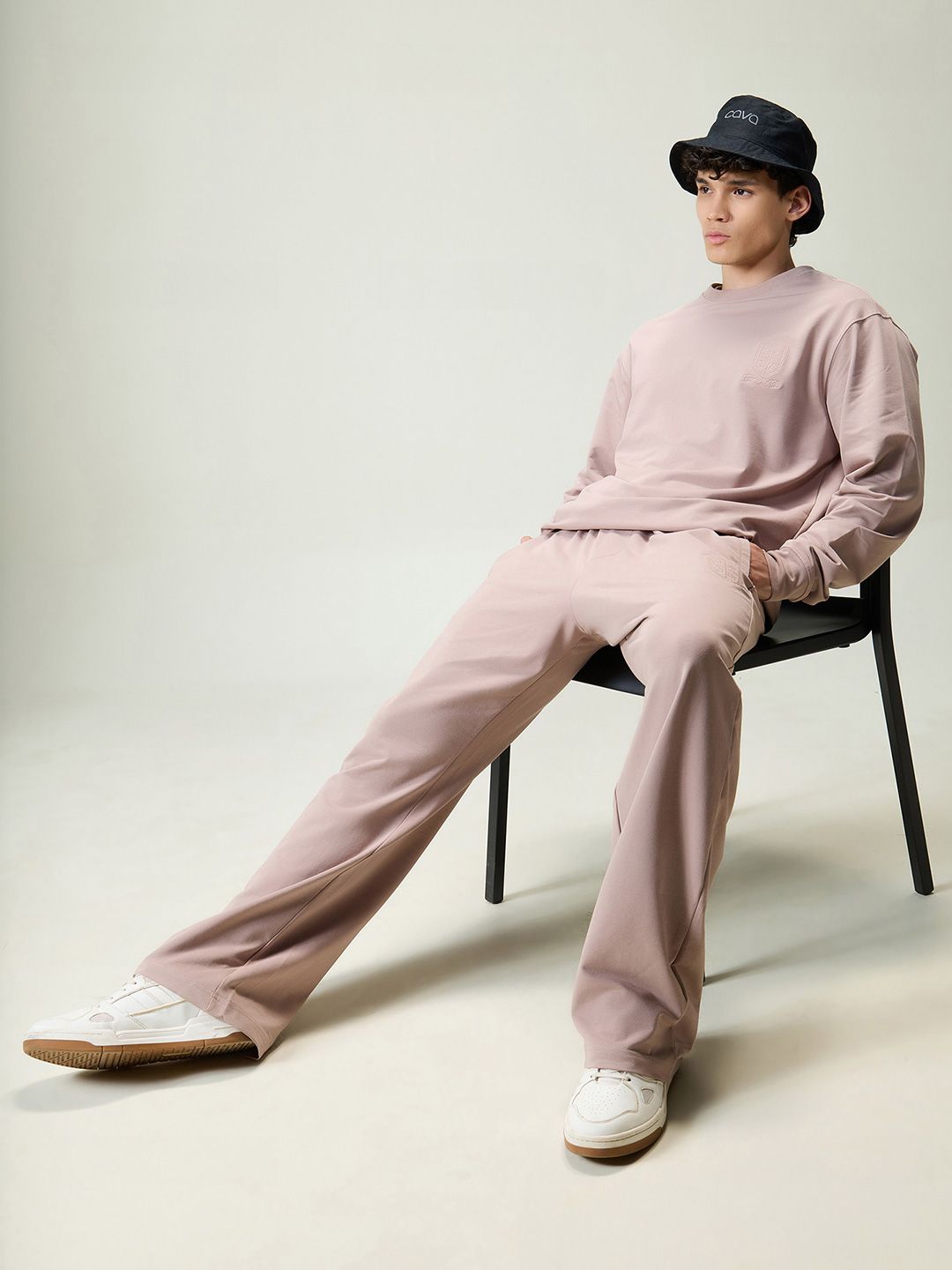 Men Dusty Pink Wide Leg Joggers