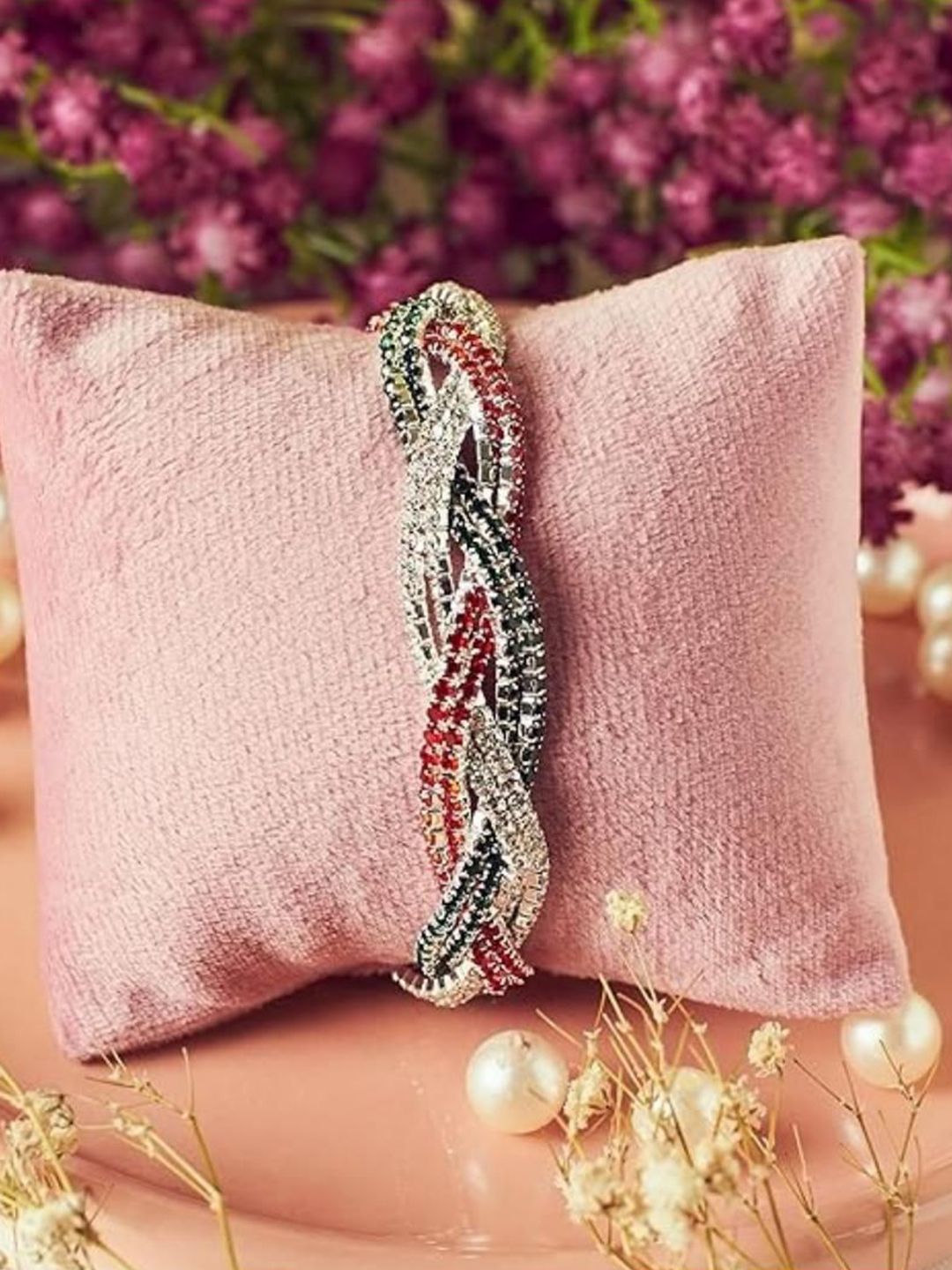 SALTY Royal Regalia Women Artificial Stones Studded Stretchable Elasticated Bracelet