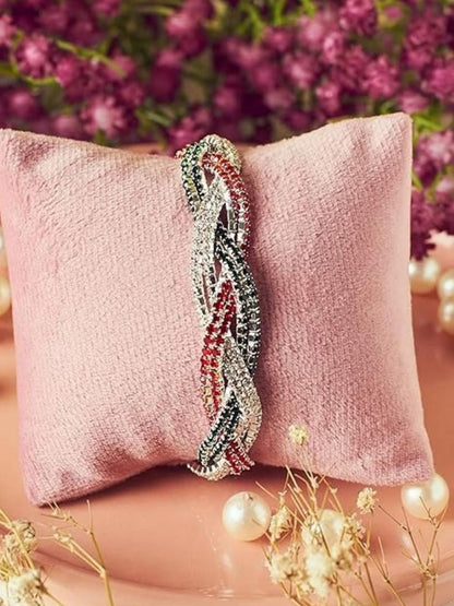 SALTY Royal Regalia Women Artificial Stones Studded Stretchable Elasticated Bracelet
