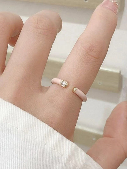 SALTY Gold-Plated Stone-Studded Finger Ring