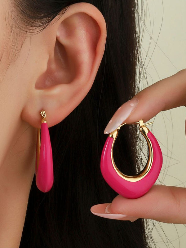 SALTY Stainless Steel Contemporary Half Hoop Earrings