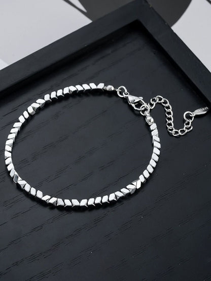 Men Silver-Plated Wraparound Bracelet