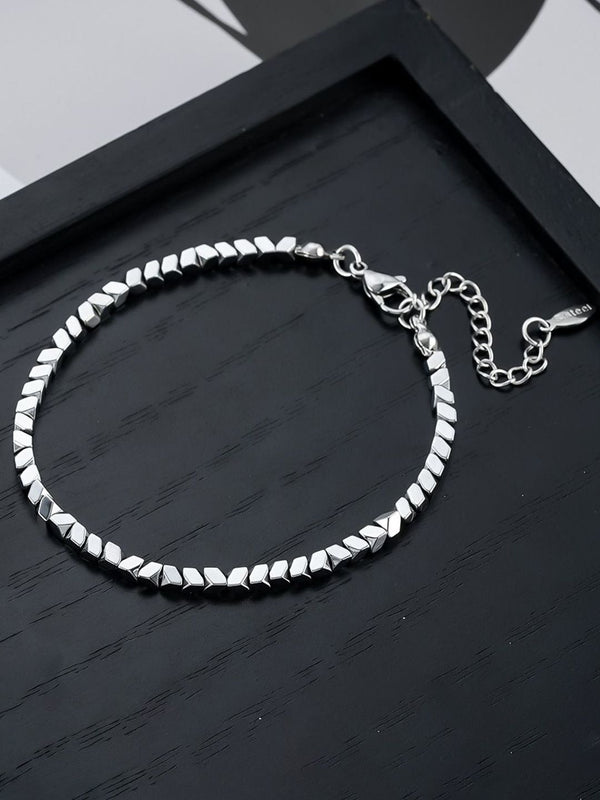 Men Silver-Plated Wraparound Bracelet
