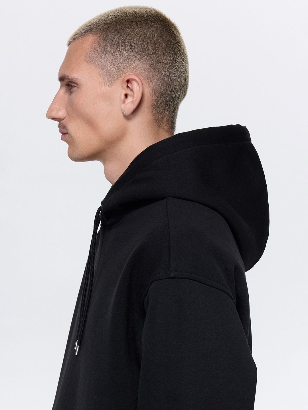 Men Black Relaxed Fit Hoodie