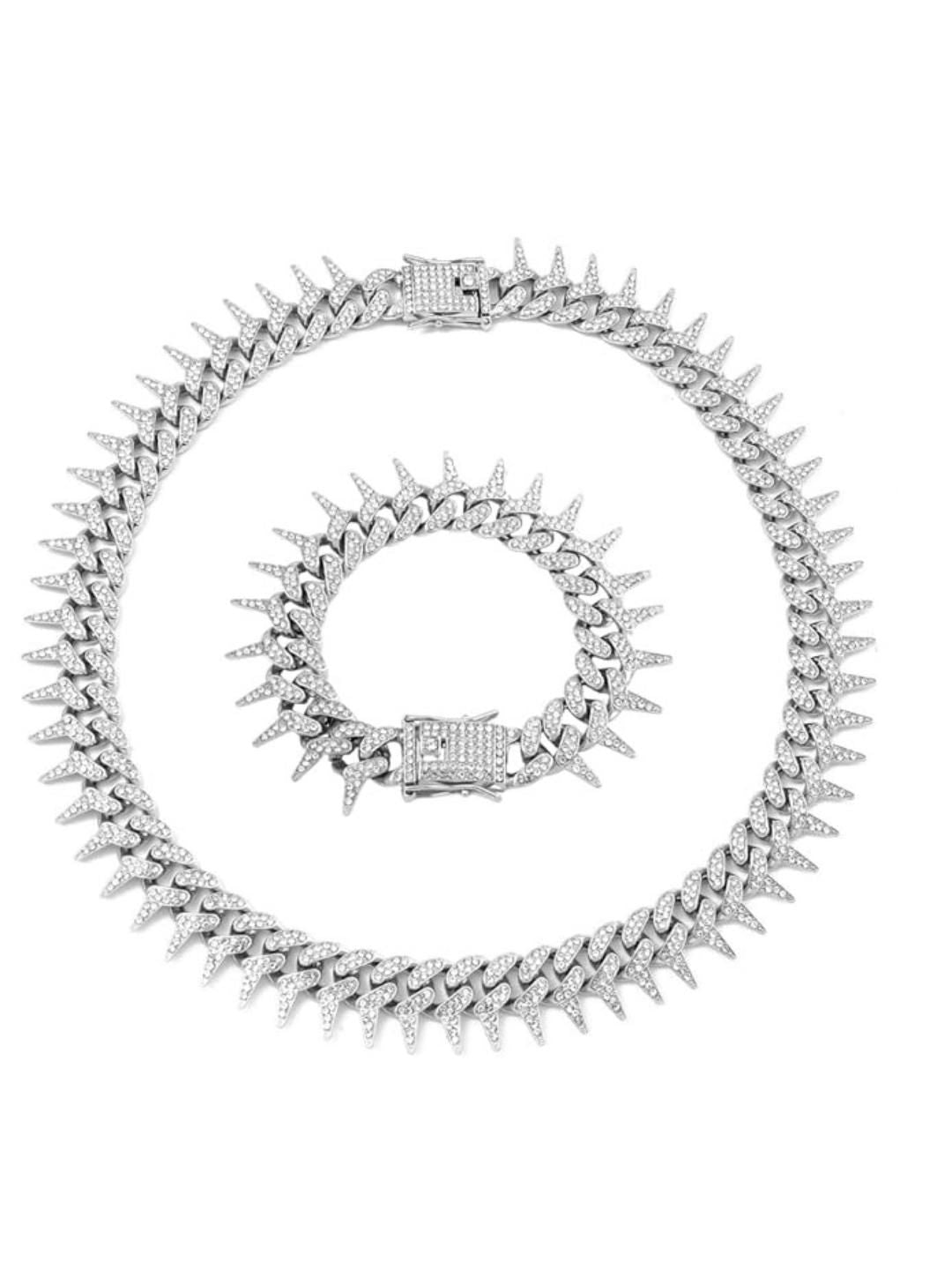 SALTY Men Stainless Steel Necklace With Bracelet Jewellery Set