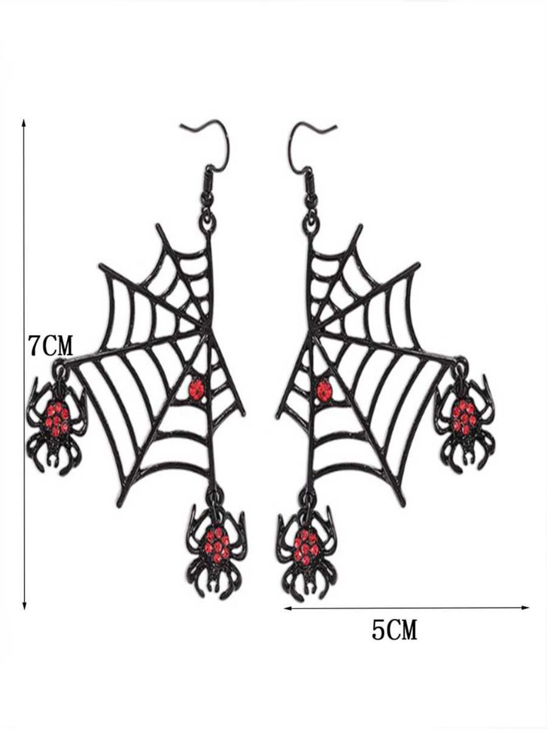 SALTY Stone Studded Venomous Web Drop Earrings