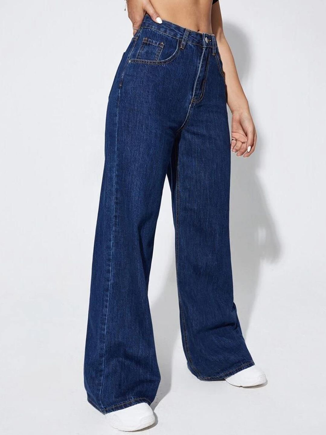 Women Straight Fit High-Rise Light Fade Stretchable Jeans