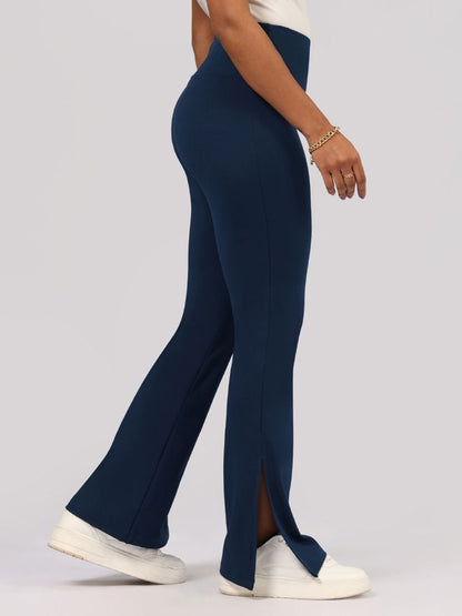 Women Relaxed Flared High-Rise Bootcut Trousers