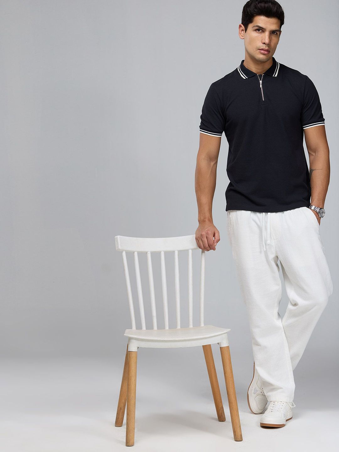 Cava Black Urban Zipper Polo