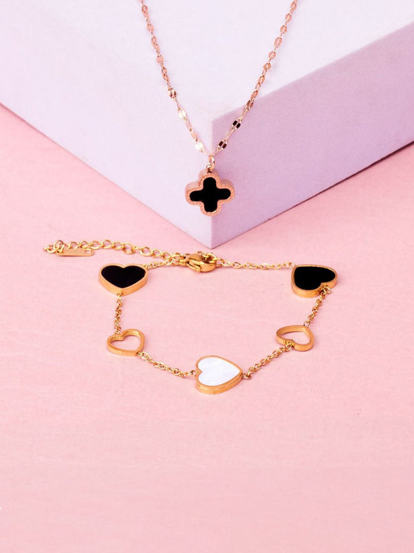 SALTY Bracelet & Necklace Midnight Enchantress & Everlasting Love Chain Jewellery Combo