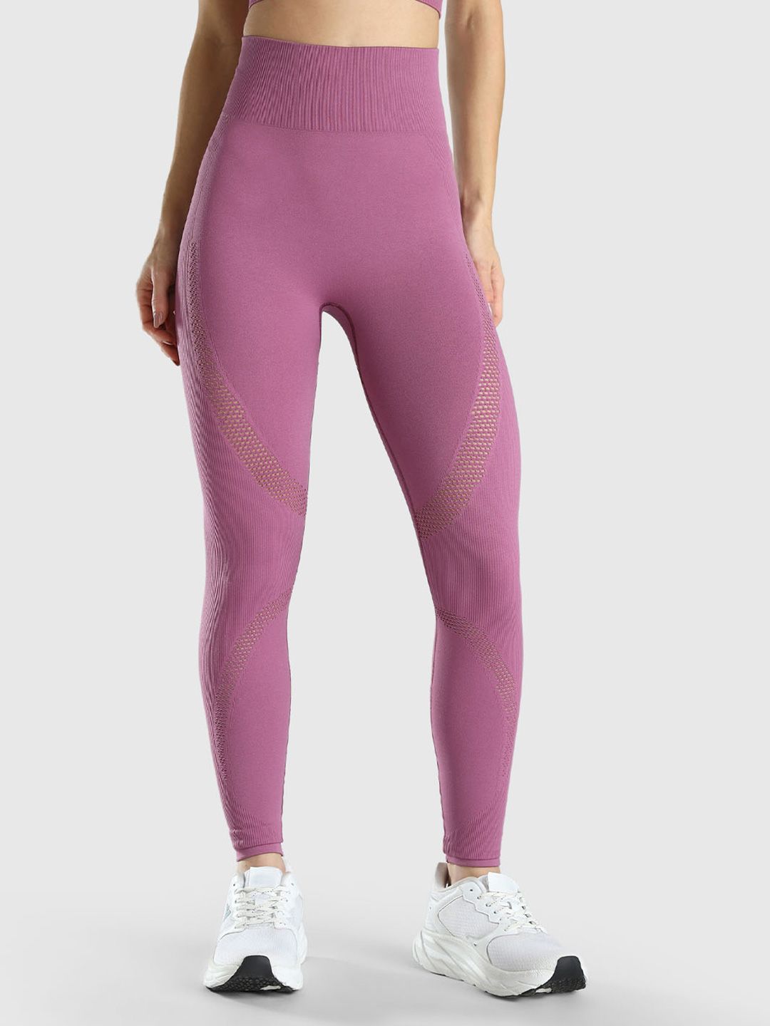 Dry Fit High Rise Ankle Length Gym Seamless Workout Tights