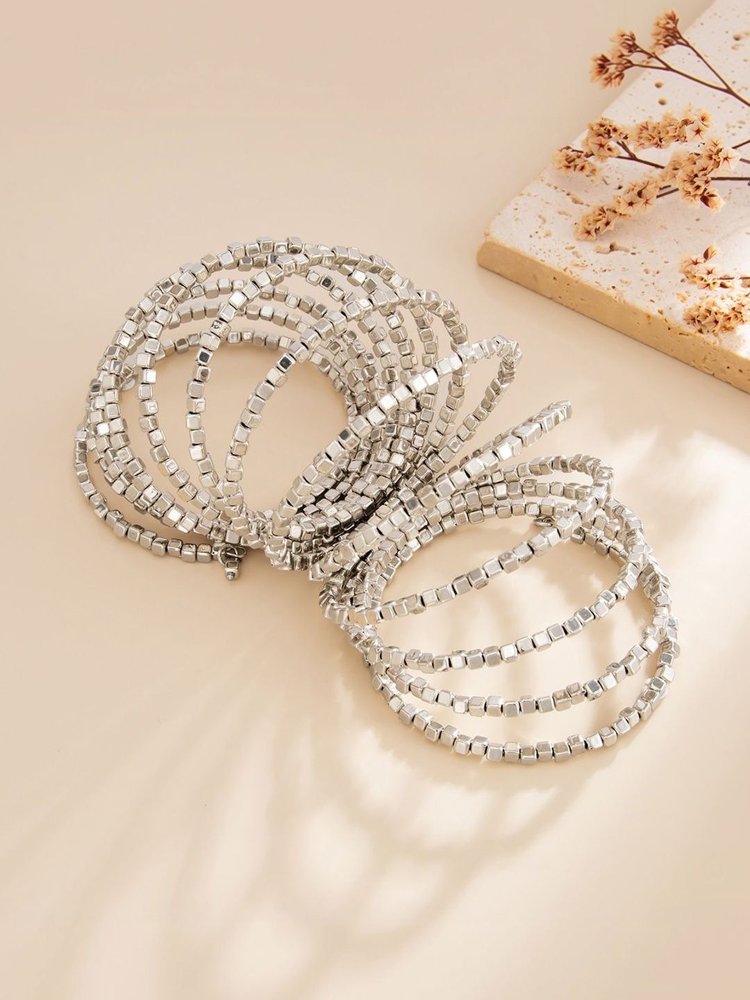 Women Silver-Plated Wraparound Bracelet