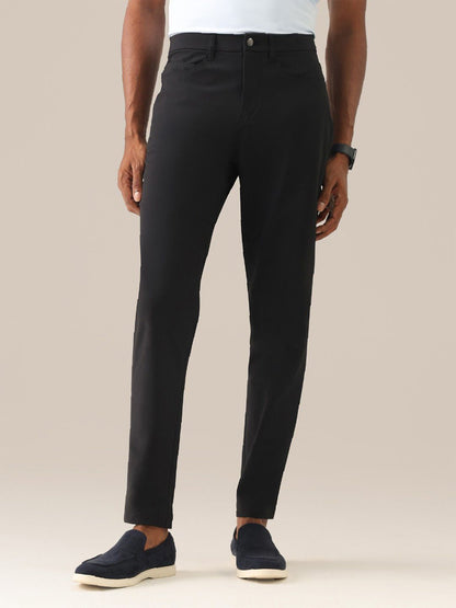 Men's  Black Solid Regular Fit The Legendary Pants