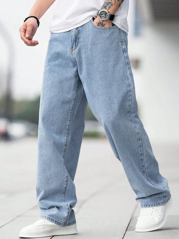 Men Baggy Mid-Rise Stretchable Jeans