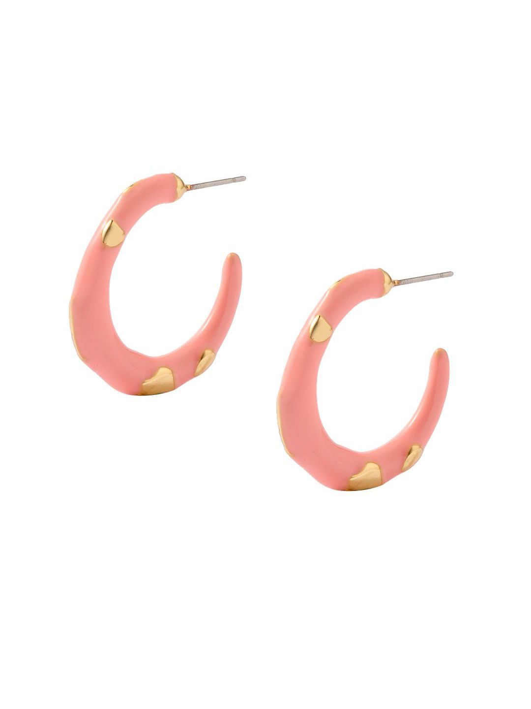 SALTY Peachy Rapt Contemporary Half Hoop Earrings