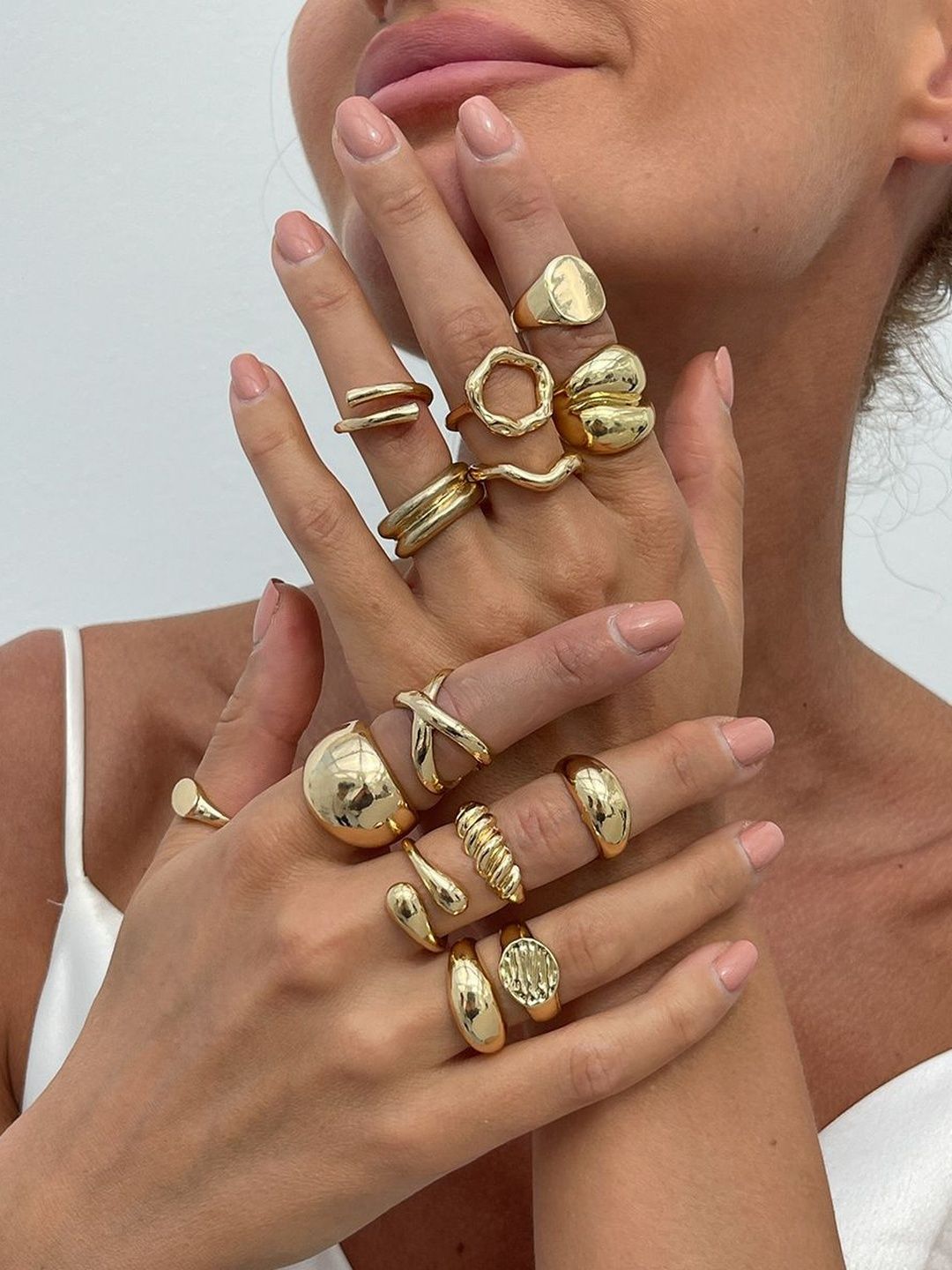 Set Of 13 Silver-Plated Finger Ring