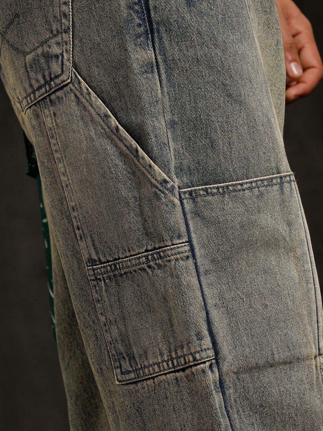 Men Comfort Baggy Mid-Rise Heavy Fade Jeans