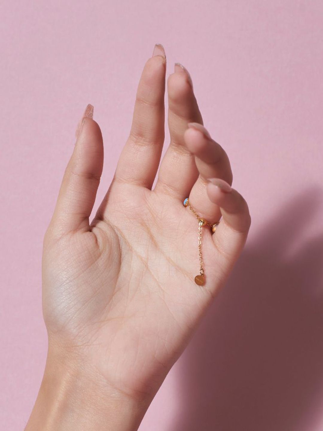 SALTY Pack of 2 Women Champagne Self-Love Chain Ring