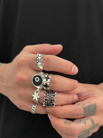 Set of 6 Silver-Plated Finger Ring
